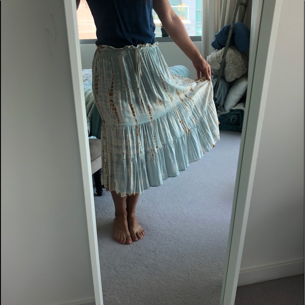 LACAUSA Petti Skirt in Sky Blue Tie Dye Like New!